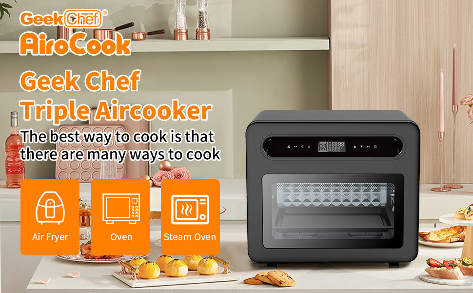 Geek Chef Steam Air Fryer Toast Oven Combo, 26 QT Steam