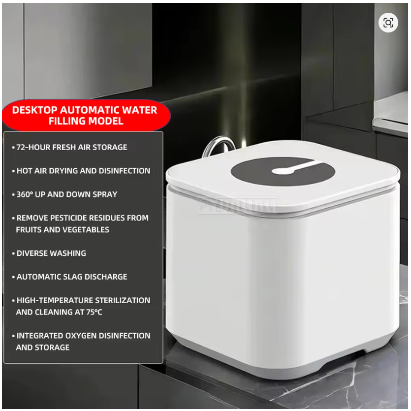Automatic Fruit Vegetable Washer Dishwasher Sterilization Drying Table Top Lavavajillas Electrodomésticos