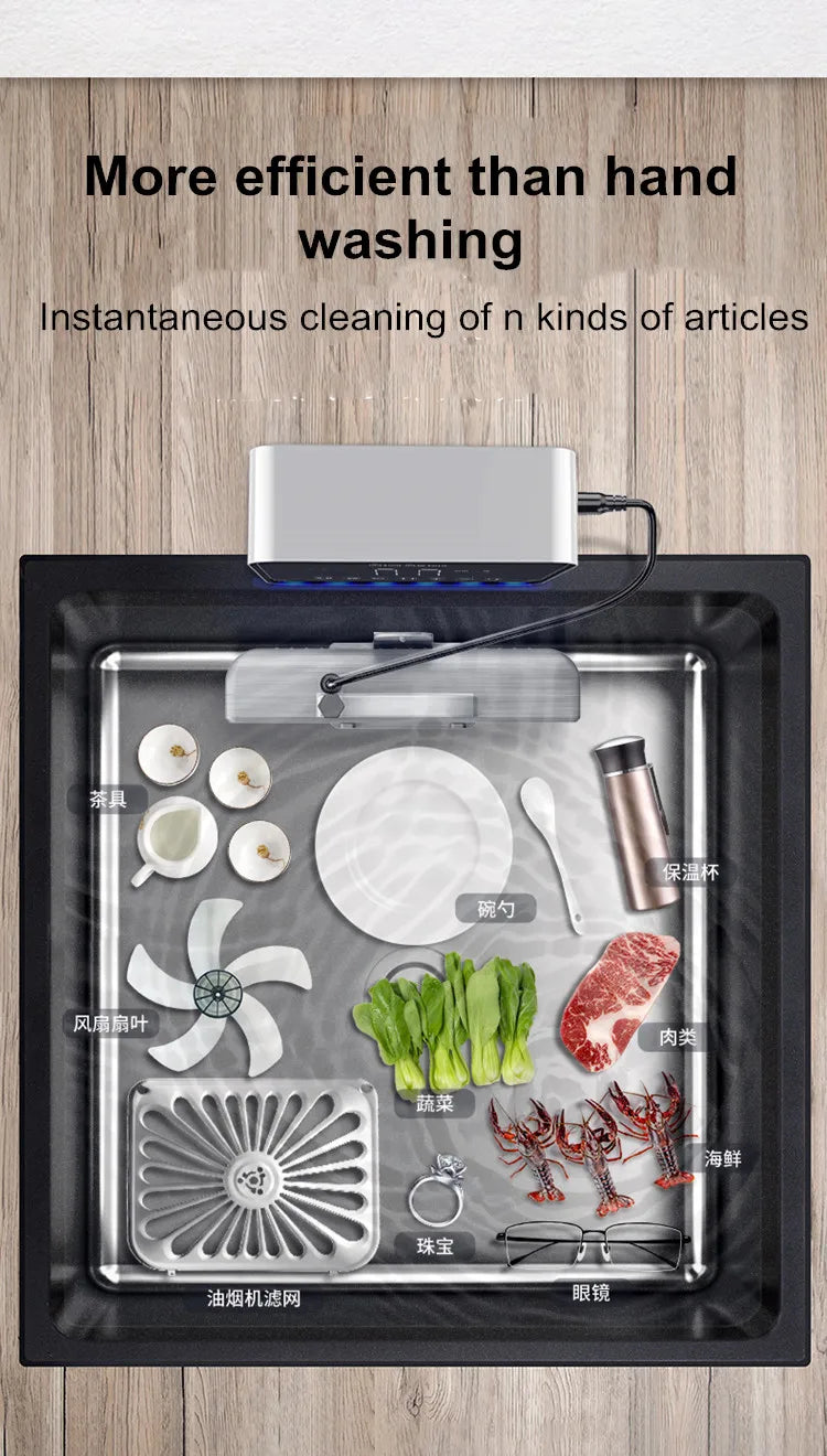 Ultrasonic Dishwasher Household Small Automatic Desktop Dishwasher Sink Installation-free Fruit And Vegetable Cleaning Machine