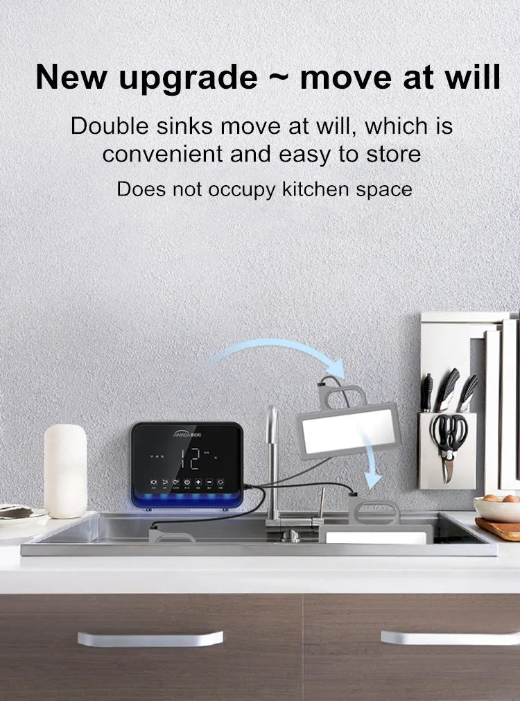 Ultrasonic Dishwasher Household Small Automatic Desktop Dishwasher Sink Installation-free Fruit And Vegetable Cleaning Machine