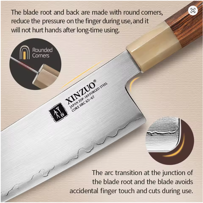 XINZUO 2024 New Arrival 4PCS Knife Set Kitchen Knife Japanese Steel Knives Stainless Steel Core HRC 65-67 Comfort Grip