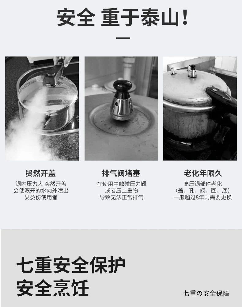 Stainless Steel Pressure Cooker, Thickening Pot Body, Explosion-proof Pressure Cooker, Domestic Gas Induction Cooker, 5.5 L, 6L