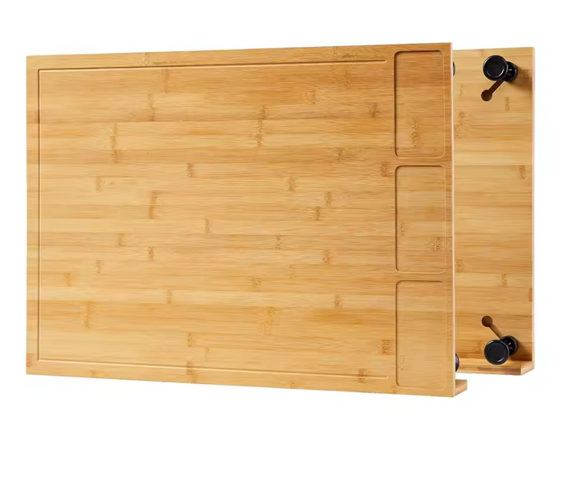 30" x 21" Extra Large Bamboo Cutting Board & Stovetop Cover, 2-in-1 Stove Top Cover Chopping Board with Detachable Feets